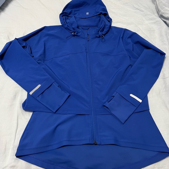NWOT Sweaty Betty Running Jacket size Medium - Cobalt Blue - with stowaw… - Picture 3 of 7